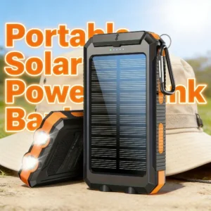 Solar-Powerbank Mit Zwei USB-Anschlüssen Und LED-Taschenlampe — Bild 4
